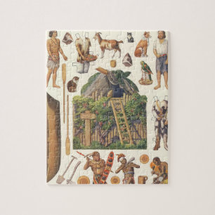 Puzzle Robinson Crusoe, Jouets Vintages en papier victori