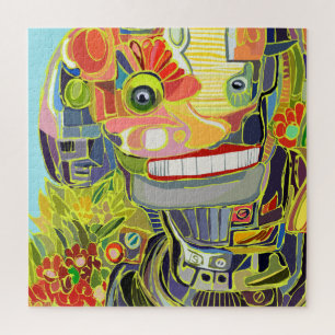 Puzzle Robot heureux selfie dans la nature