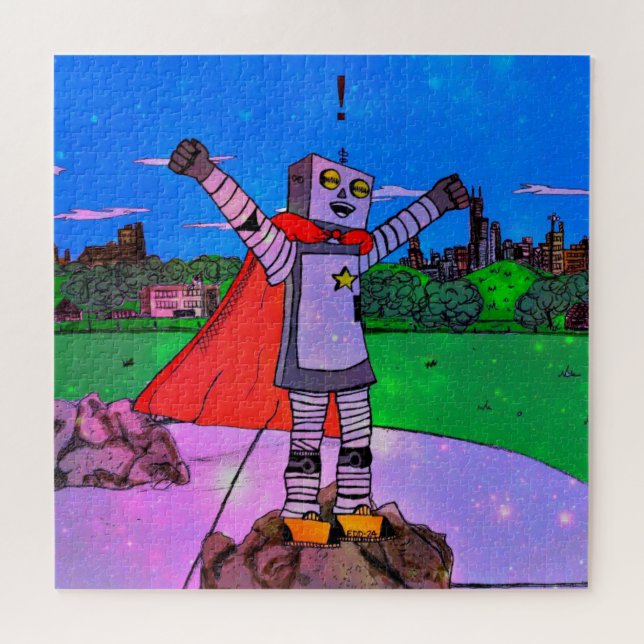 Puzzle Robot Superhero (Horizontal)