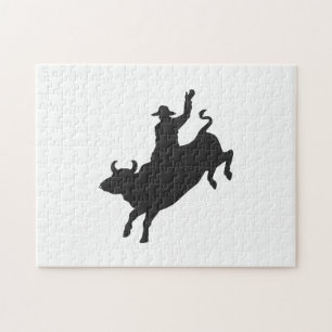 Puzzle Rodeo Bull Ride silhouette