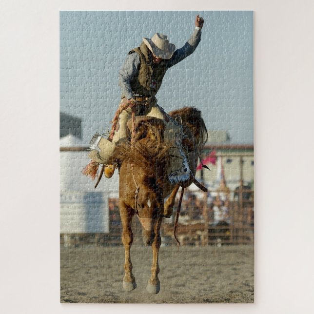 Puzzle Rodeo Cowboy Bucse Horse Wild Ride (Vertical)