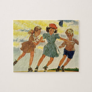 Puzzle Roller vintage Patinage amusant Enfants Garçons et