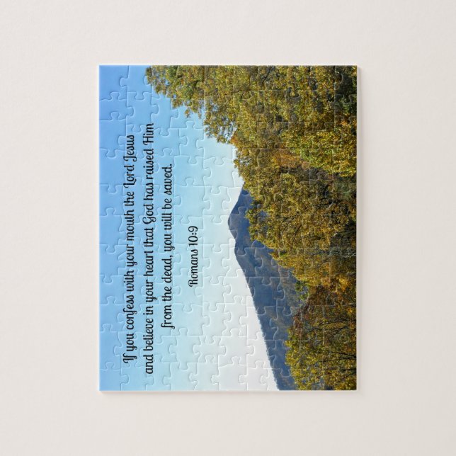 Puzzle Romains 10:9 Si vous confessez avec votre bouche.. (Vertical)