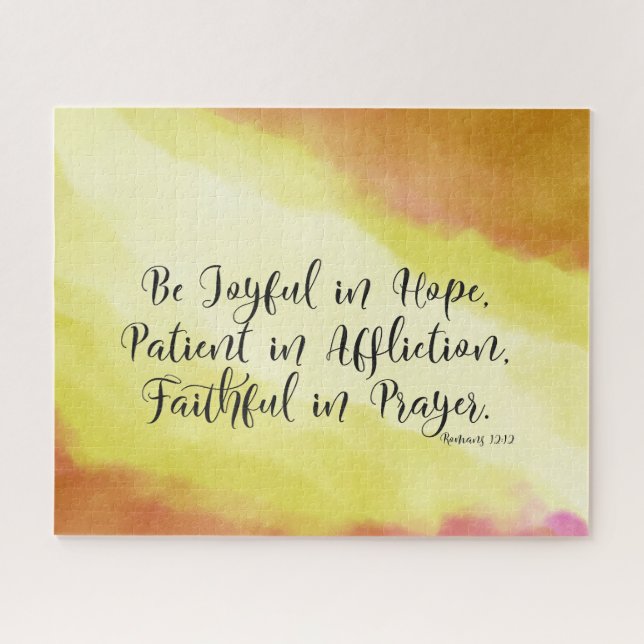Puzzle Romains 12:12 Soyez Joyeux dans l'espérance Bible  (Horizontal)