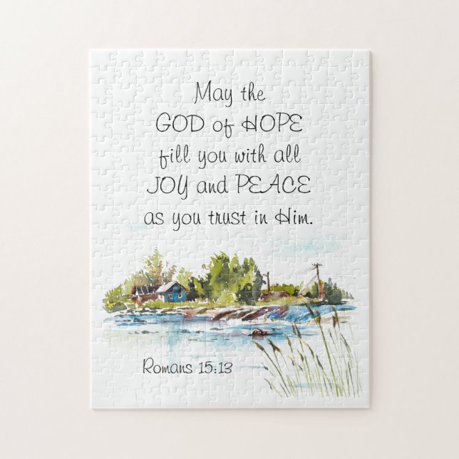 Puzzle Romains 15:13 Dieu de l'Espoir Bible chrétienne Ve (Vertical)