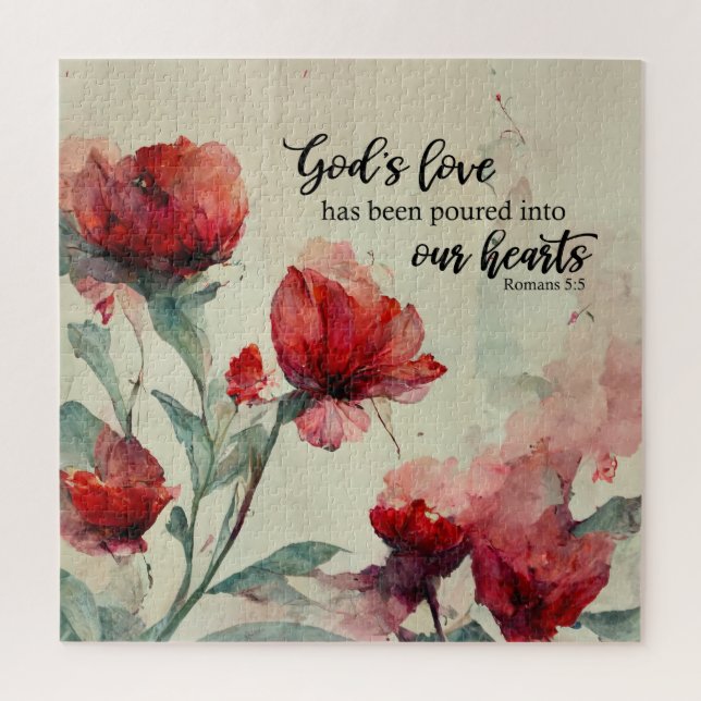 Puzzle Romains 5:5 La Bible Amoureuse de Dieu Verse Fleur (Vertical)