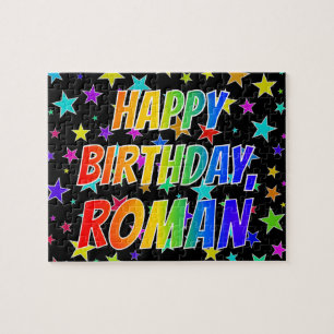 Puzzle "ROMAN" First Name, Fun "HAPPY BIRTHDAY"