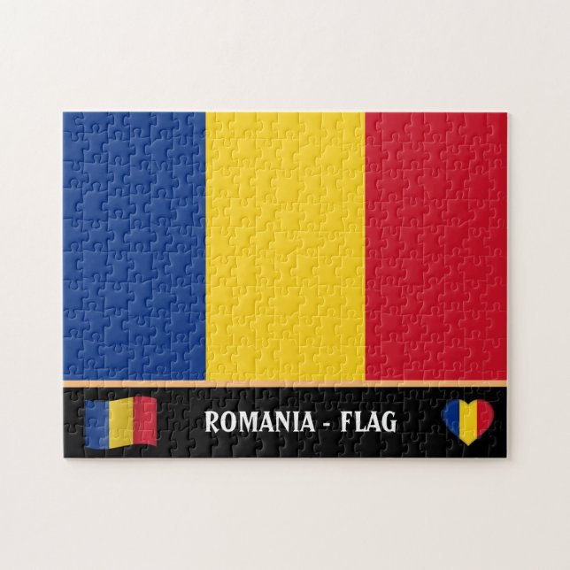 Puzzle Romanian Flag & Romanian country (Horizontal)