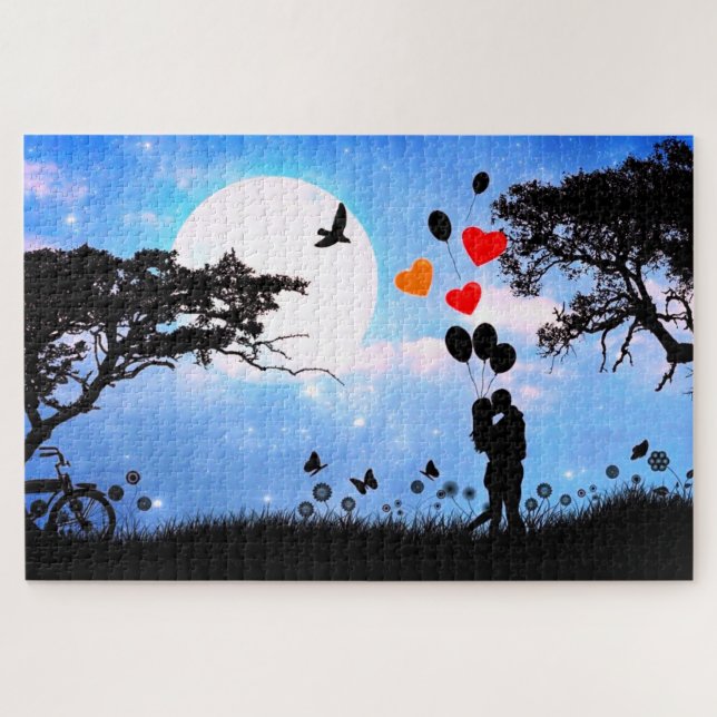 Puzzle romantique en couple (Horizontal)