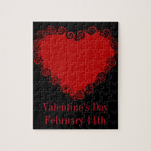 Puzzle Romantique Valentine amour coeur rouge (Vertical)