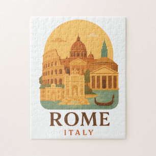 Puzzle Rome Vintage - Colosseum & Panthéon Rétro