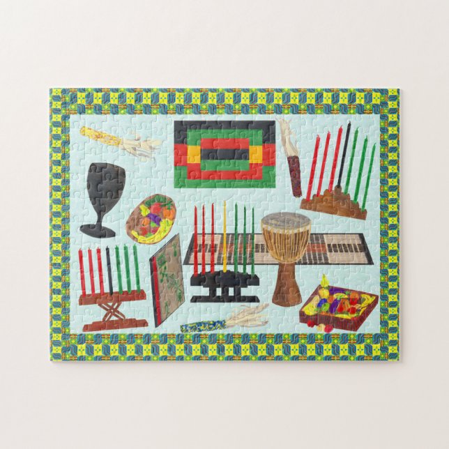 Puzzle rond de symboles de créations de Kwanzaa de (Horizontal)