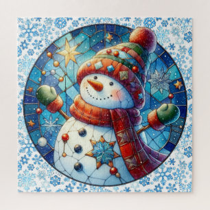 Puzzle rond Snowman