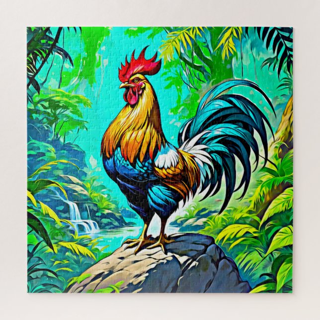 Puzzle Rooster coloré (Vertical)