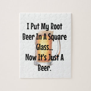 Puzzle Root Beer Dans un Verre Carré...Maintenant C'est J