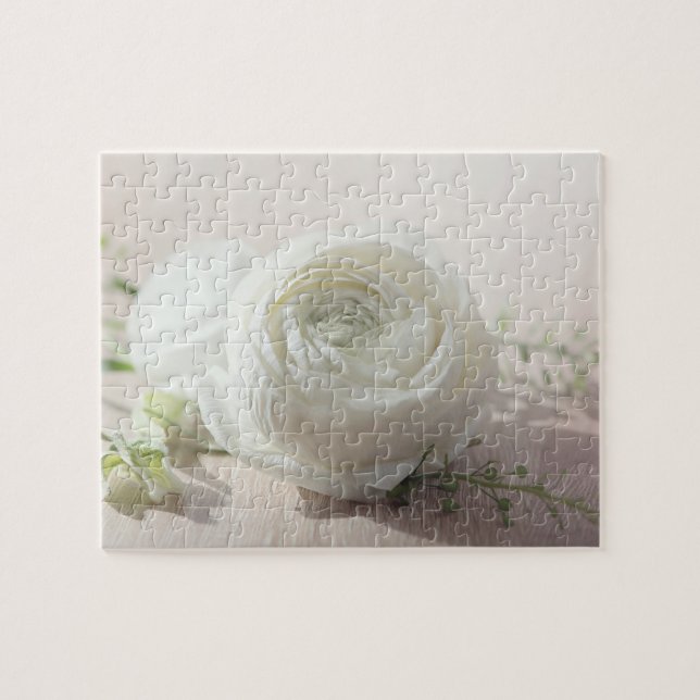 Puzzle Rose blanc romantique (Horizontal)