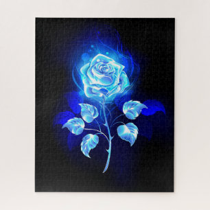 Puzzle Rose bleu brûlant