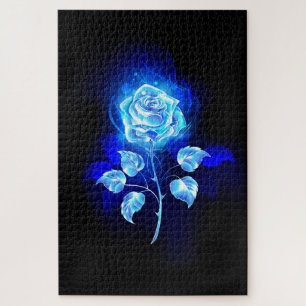 Puzzle Rose bleu brûlant