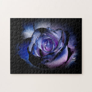 Puzzle Rose bleu foncé