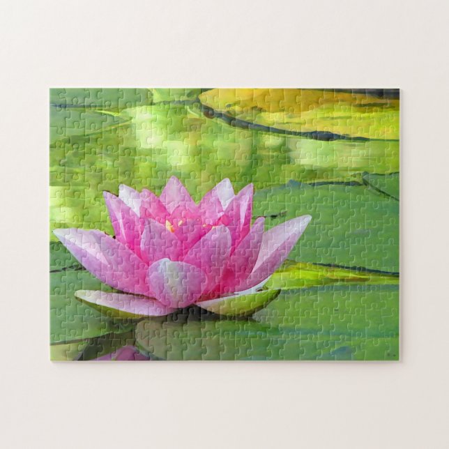 Puzzle rose de fleur de Lotus de nénuphar (Horizontal)