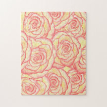 Puzzle Rose du coucher de soleil jaune
