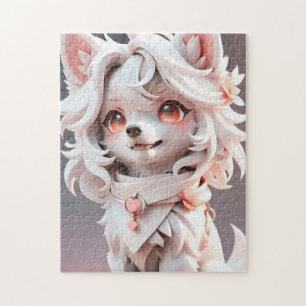 Puzzle Rosé Et Blanc Fluffé