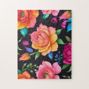 Puzzle Rose floral Patern