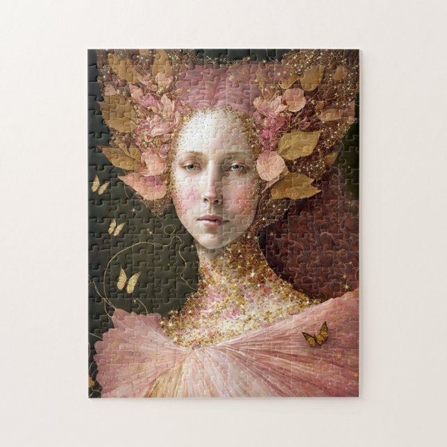 Puzzle Rose Gold Fairy Fae Femme Imaginaire Art (Vertical)
