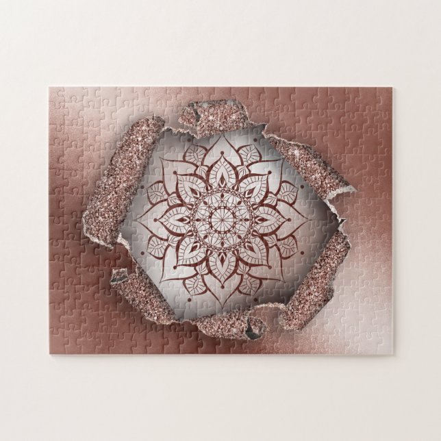 Puzzle Rose Gold Mandala yoga zen (Horizontal)