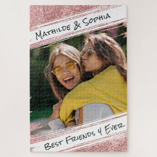 Puzzle Rose moderne Parties scintillant or et photo BBF m