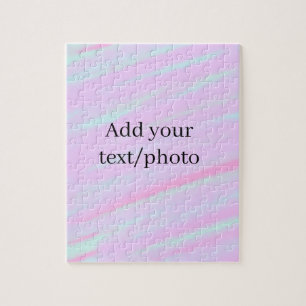 Puzzle Rose pastel vert ajouter photo texte aquarelle rét