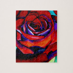 Puzzle Rose rouge macro art original