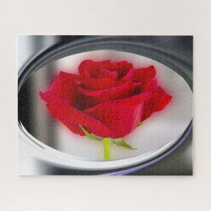 Puzzle Rose rouge vif