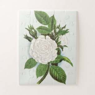 Puzzle Rose vintage botanique Cottagecore à la mousse bla