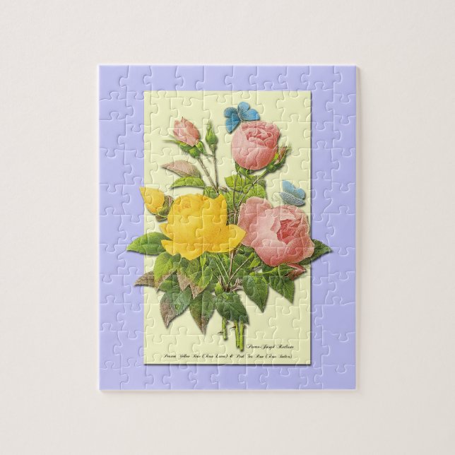 Puzzle Roses Botaniques Rose Jaune (Vertical)
