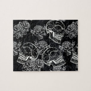 Puzzle Roses des crânes et des calques   Gothique Glam Fu