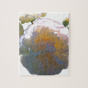 Puzzle Roses élégantes blanches pêche orange blush