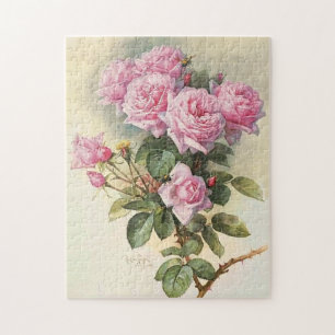 Puzzle Roses et bourdons Paul de Longpre Art