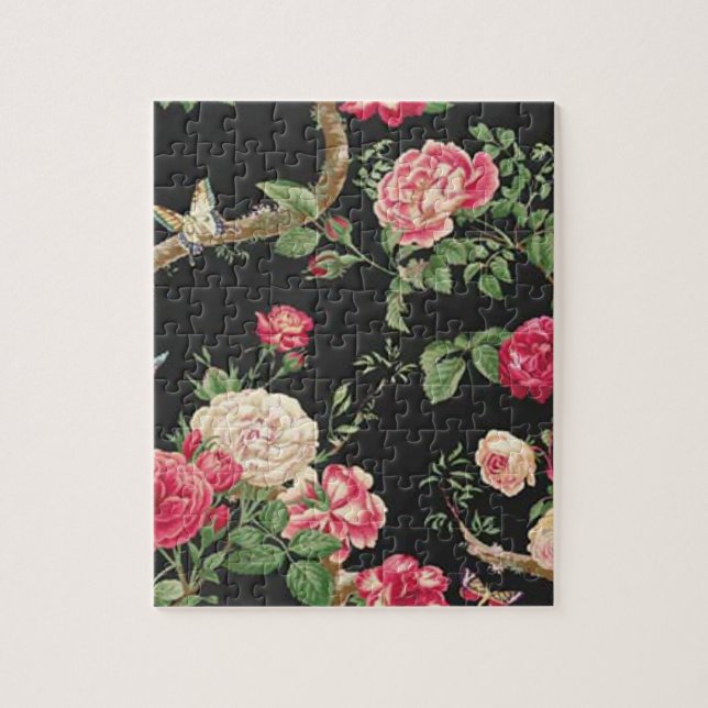 Puzzle Roses Papillon Et Rose (Vertical)