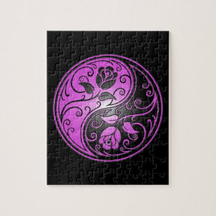 Puzzle Roses, pourpre et noir de Yin Yang