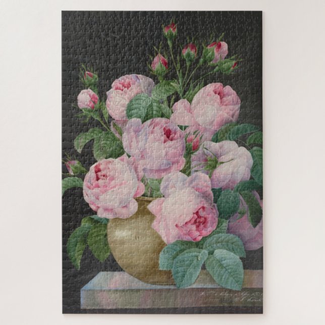 Puzzle Roses roses dans un vase - Pierre Joseph Redouté (Vertical)