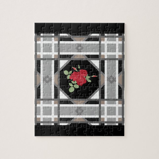 Puzzle Roses rouges, rétro (Vertical)