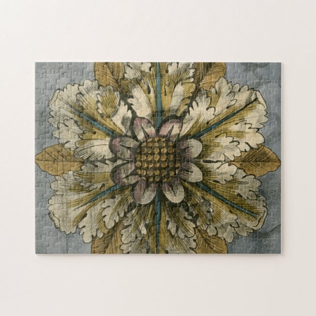 Puzzle Rosette décorative Demask sur Arrière - plan gris (Horizontal)
