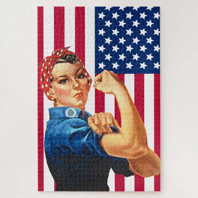 Puzzle Rosie Riveter Avec Drapeau (Vertical)