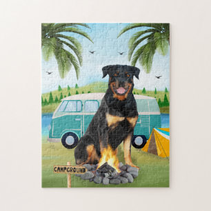 Puzzle Rottweiler Chien Camping