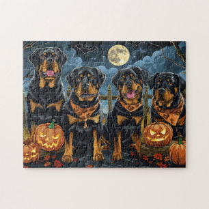 Puzzle Rottweiler Halloween Épouvantable