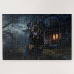 Puzzle Rottweiler Halloween Épouvantable