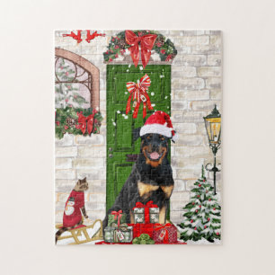Puzzle Rotweiler Chien Noël