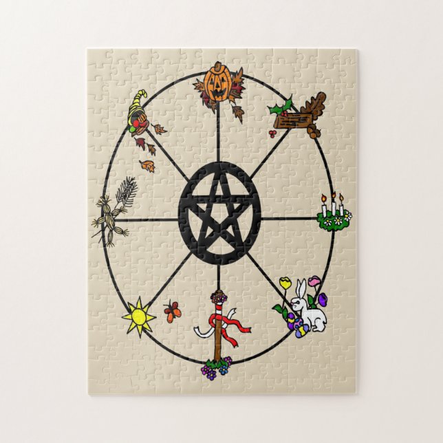 Puzzle Roue païenne de Wicca de l'année (Vertical)
