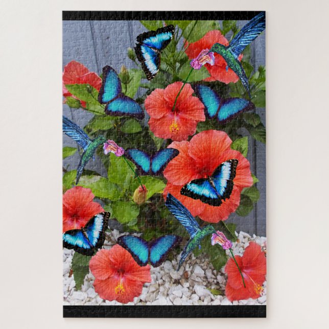 PUZZLE ROUES BLEUES ET BOUTTERFLIES (Vertical)